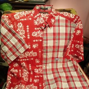 TOMMY HILFIGER Hawaiian Floral Plaid Shirt